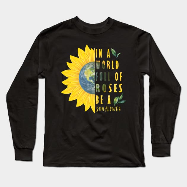 Sunflower Long Sleeve T-Shirt by TaylorDavidDesigns